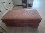 Leren Hocker/ poef, Huis en Inrichting, Banken | Voetenbanken en Poefen, Ophalen, Gebruikt, 50 tot 75 cm, Leer