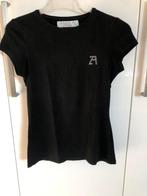 ZARA t-shirt zwart – met strass steentjes logo, Ophalen of Verzenden, Zo goed als nieuw, Korte mouw, Maat 36 (S)