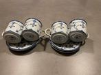 4x Kop en Schotel - Indian Blue, Huis en Inrichting, Keuken | Servies, Ophalen, Gebruikt, Overige stijlen, Kop(pen) en/of Schotel(s)