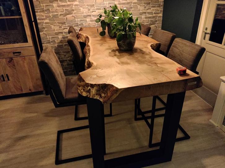 Grote bartafel met 6 barkrukken, Huis en Inrichting, Barren, Ophalen