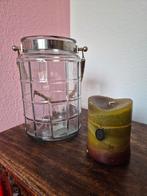 Glazen lantaarn / kaarshouder, Huis en Inrichting, Ophalen, Gebruikt, Overige materialen, Minder dan 25 cm