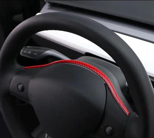 Tesla Model 3/Y Carbon fiber look stuurwiel strip, Auto diversen, Tuning en Styling, Ophalen of Verzenden