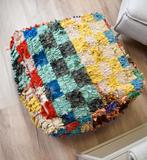 Nieuw Marrokaans handgemaakte kelim, vloerkussen poef, Huis en Inrichting, Nieuw, Ophalen of Verzenden, 50 tot 75 cm, Vierkant