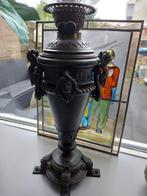 Antieke bronzen olielamp met engelen, Antiek en Kunst, Ophalen