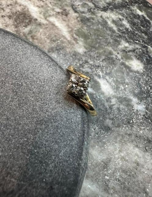 14K gouden diamantenring, Sieraden, Tassen en Uiterlijk, Ringen, Nieuw, Dame of Heer, Goud, Goud, Ophalen of Verzenden