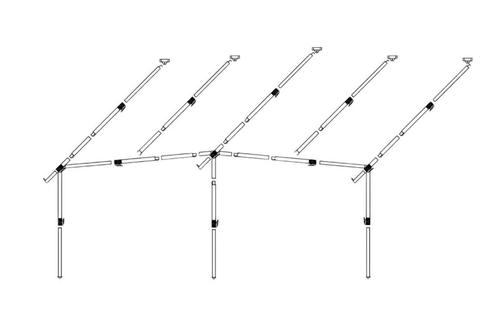 Stalen Voortent Frame 28mm 240 diep, Caravans en Kamperen, Tentaccessoires, Zo goed als nieuw, Ophalen
