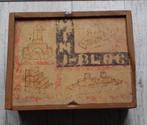 oud vintage blokkendoosje, Ophalen of Verzenden