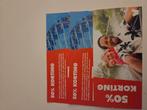Walibi 50% kortingskaart p.p. 3 stuks, Tickets en Kaartjes, Eén persoon, Kortingskaart
