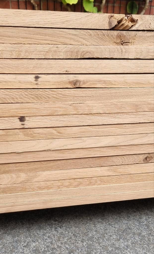 16 Rustiek eiken planken geschaafd., Doe-het-zelf en Verbouw, Hout en Planken, Zo goed als nieuw, Plank, Eiken, Minder dan 200 cm