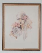 Borduurwerk, met lijst van Lanarte Sara Moon 51x42 cm, Ophalen, Zo goed als nieuw, Borduurpakket