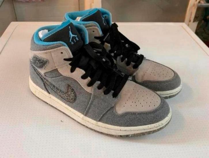 NIKE JORDAN AIR 1 MID CRATER GREY UNIVERSITY BLUE MAAT 42, Kleding | Heren, Schoenen, Ophalen of Verzenden