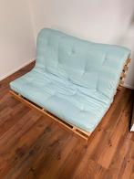 Lichtblauwe katoenen futon, 90 cm, Eenpersoons, Blauw, Ophalen of Verzenden