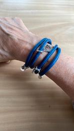 Joy De La Luz armband leer met bedels, Leer, Ophalen of Verzenden, Bruin, Zo goed als nieuw