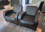 2 leren stoelen, Huis en Inrichting, Fauteuils, Ophalen, Gebruikt, 75 tot 100 cm