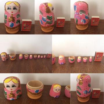 baboesjka poppetjes matroesjka babuschka pop 5 delig roze beschikbaar voor biedingen