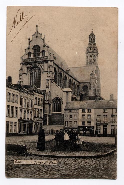 Anvers L'Eglise St-Paul 1919 Antwerpen kerk non kinderen oud, Verzamelen, Ansichtkaarten | België, Gelopen, Antwerpen, Voor 1920