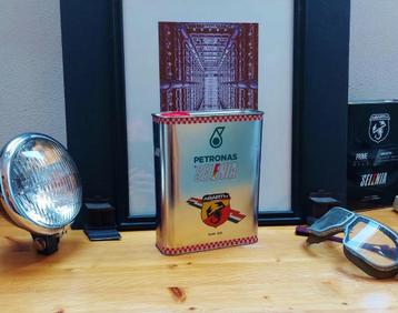 ABARTH FIAT Olie blik SELENIA PETRONAS zilver Mancave Garage beschikbaar voor biedingen