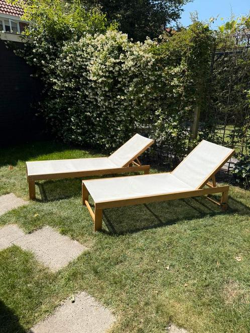 Sklum Houten ligstoel Valerys, Tuin en Terras, Ligbedden, Zo goed als nieuw, Hout, Verstelbaar, Ophalen