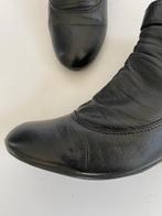 E730 Carmens: maat 38 lage leren laarzen hak schoenen zwart, Zwart, Ophalen of Verzenden, Zo goed als nieuw, Carmens