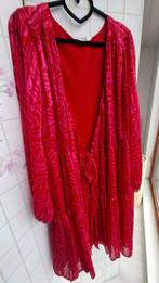 Glanzende rood/roze overslag jurk van Miljuschka maat 44, Kleding | Dames, Jurken, Miljuschka, Maat 42/44 (L), Ophalen of Verzenden