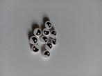 NIEUW: White Tile, Round 1 x 1 with Black Eye Partially Clos, Lego, Nieuw, Ophalen of Verzenden, X