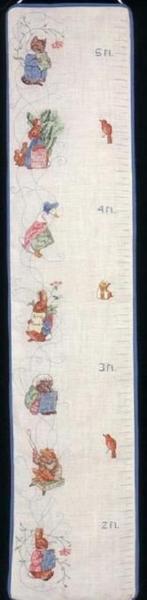 borduren borduur patroon BEATRIX POTTER Groei meters varia, Ophalen of Verzenden, Zo goed als nieuw, Handborduren, Patroon