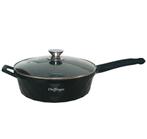 Cheffinger Hapjespan pan met Deksel – 28 cm Zwart – Inductie, Ophalen of Verzenden, H, H, Koekenpan of Braadpan