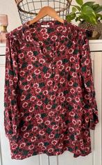 Fleurige oud roze gebloemde bloes paprika maat 46-48, Ophalen of Verzenden, Zo goed als nieuw, Maat 46/48 (XL) of groter, Roze