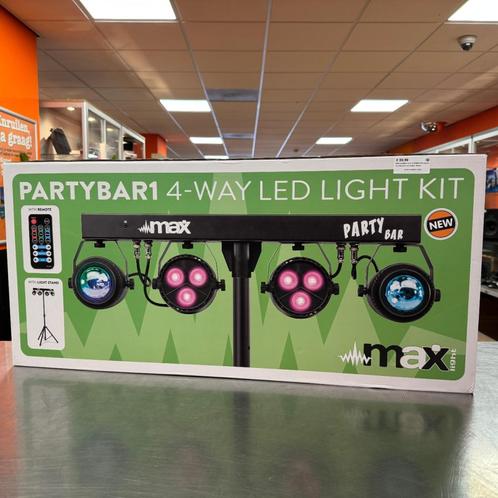 MAX PartyBar1 met 2x RGBW LED spot en 2x Jellymoon incl stat, Muziek en Instrumenten, Licht en Laser, Nieuw