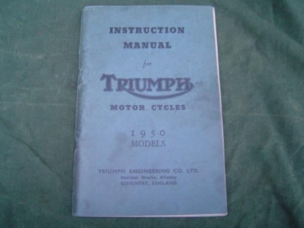 Triumph 1950 motorcycle instruction manual 3T 5T T100 TR5 6T, Motoren, Ophalen of Verzenden, Triumph
