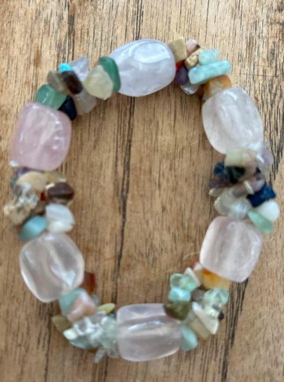 Armband Rozenkwarts & Edelstenen, Sieraden, Tassen en Uiterlijk, Armbanden, Nieuw, Overige materialen, Roze, Met edelsteen, Ophalen of Verzenden