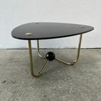 Vintage plantentafeltje organisch, zwart glas - messing, Gebruikt, Onbekend, Ophalen of Verzenden, Onbekend