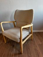 Fauteuil Mila - teddy/hout - zo goed als nieuw, Huis en Inrichting, Fauteuils, Ophalen, Japandi, Minder dan 75 cm, Zo goed als nieuw