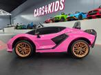 Kinderauto Lamborghini Sian - leren zit - soft start - RC, Ophalen of Verzenden, Nieuw, Afstandsbediening