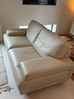 Bank Natuzzi design gebroken wit / crème leer, Huis en Inrichting, Ophalen of Verzenden, Zo goed als nieuw, 75 tot 100 cm, Leer