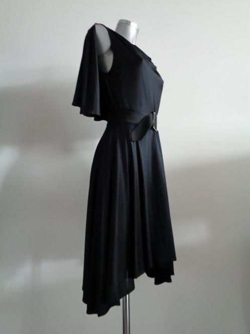 Monique Collignon zijden jurk, maat 36, zijde, origineel, Kleding | Dames, Jurken, Zo goed als nieuw, Maat 36 (S), Zwart, Knielengte