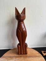 Vintage houden beeld kat, Antiek en Kunst, Kunst | Beelden en Houtsnijwerken, Ophalen of Verzenden