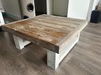 Mooie, robuuste salontafel van hout in landelijke stijl., Ophalen, Gebruikt, 50 tot 100 cm, Vierkant