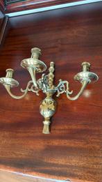 Koperen wandkandelaar en schemerlampjes - rookvrij, Antiek en Kunst, Antiek | Kandelaars, Ophalen, Koper of Brons