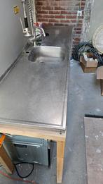 Keukenblad RVS - Handig bij verbouwing!, Huis en Inrichting, Keuken | Keukenelementen, Ophalen, Gebruikt, 100 tot 150 cm, Minder dan 100 cm