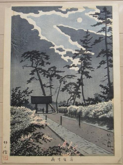 Japanse prent Takeji Asano Clover at Kodaji Temple, Antiek en Kunst, Kunst | Niet-Westerse kunst, Ophalen of Verzenden