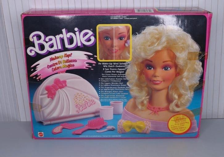 Barbie colour change makeup-head Centre d'Aquamaquillage '84, Kinderen en Baby's, Speelgoed | Poppen, Nieuw, Barbie, Ophalen of Verzenden