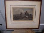 3 antieke ingekleurde gravures Engels jacht te paard., Antiek en Kunst, Ophalen of Verzenden