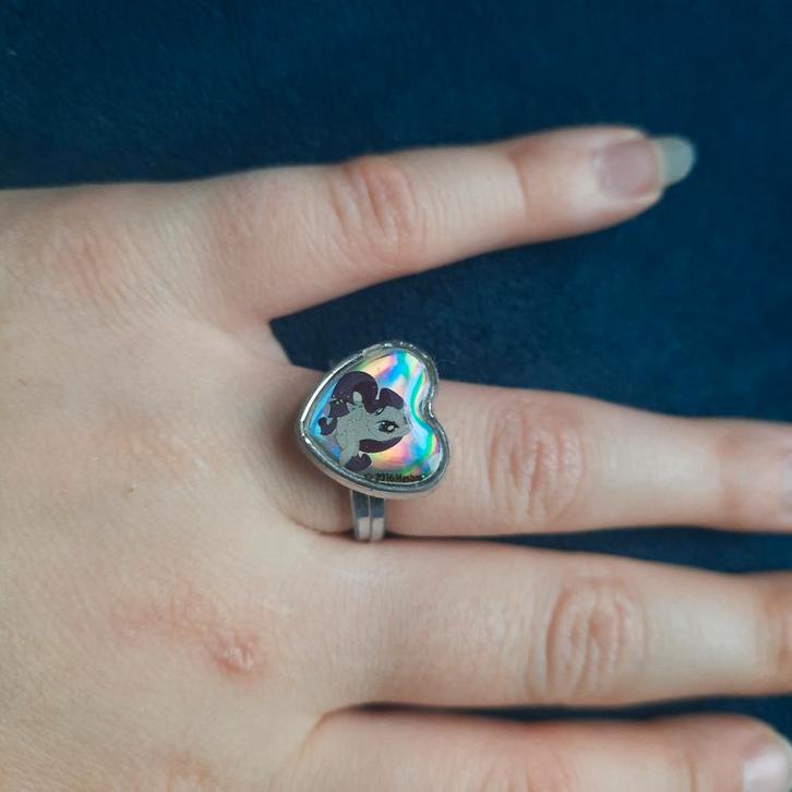 My Little Pony Ring - Hartvormig, Sieraden, Tassen en Uiterlijk, Ringen, Zo goed als nieuw, Dame of Heer, 17 tot 18, Zilver, Zilver