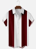 Rood wit gestreept heren overhemd / bowling rockabilly, Verzenden, Nieuw, Overige kleuren, Overige halswijdtes