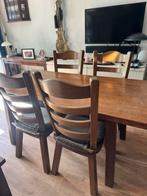 Eikenhouten tafel met 4 stoelen, Ophalen of Verzenden, Zo goed als nieuw, 4 tot 6 stoelen