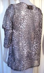 ZOEY 🎀semi transparante dierenprint top NIEUW! mt M (46-48), Kleding | Dames, Grote Maten, Bruin, Verzenden, Nieuw, Shirt of Top