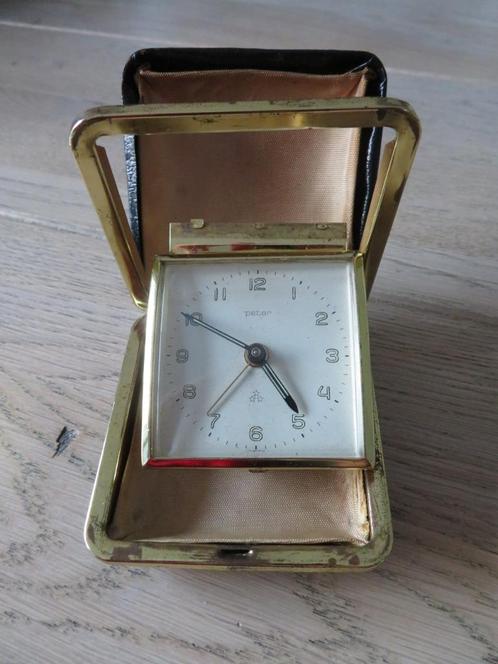 Reiswekker Peter Vintage, Huis en Inrichting, Woonaccessoires | Klokken, Gebruikt, Wekker of Tafelklok, Analoog, Ophalen of Verzenden