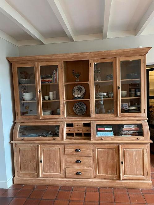 Grote teakhouten grutters-/servieskast, Huis en Inrichting, Kasten | Buffetkasten, Zo goed als nieuw, 200 cm of meer, 25 tot 50 cm