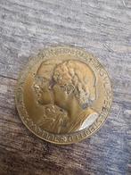 Huwelijk Juliana & Bernhard 1937 - Bronzen Penning, Postzegels en Munten, Penningen en Medailles, Ophalen of Verzenden, Brons